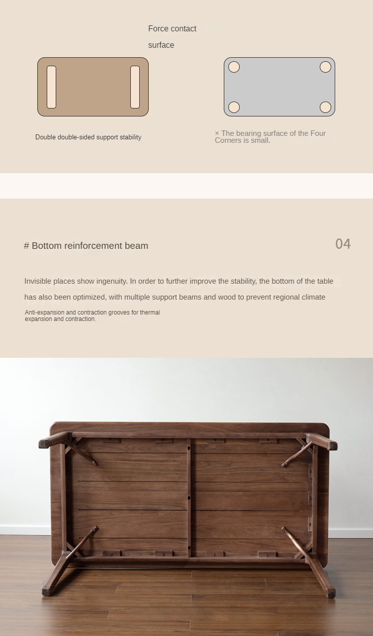 Black Walnut, Ash Solid Wood North American Dining Table