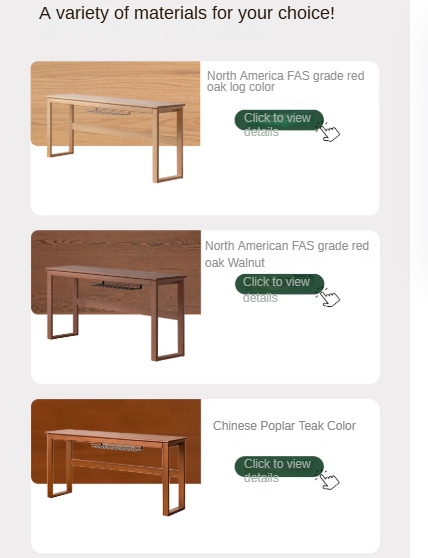 Poplar Solid Wood Narrow Office Desk.