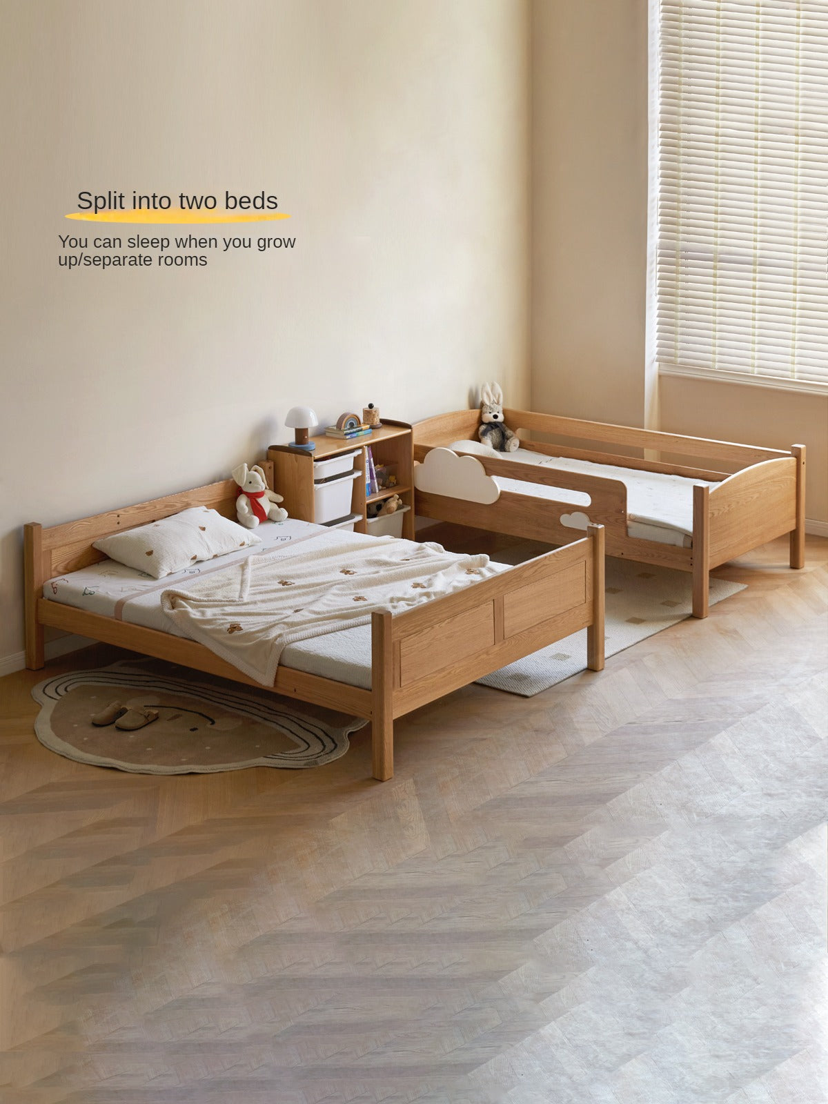 Oak solid wood Multi-functional Bunk Bed.