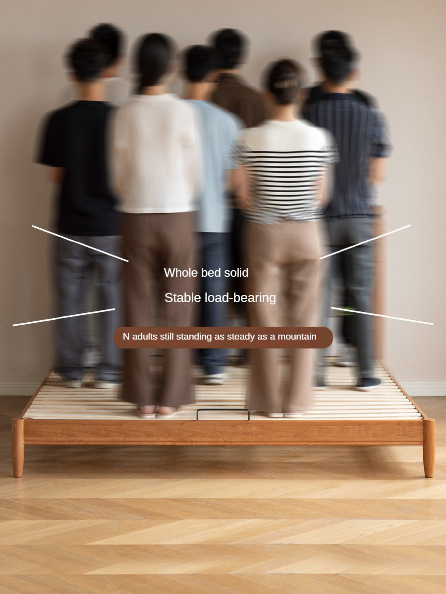 Cherry Solid Wood Soft Retro Bed