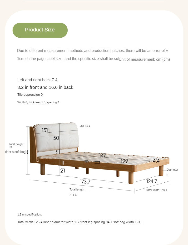 Cream style Organic Leather kid's Bed<