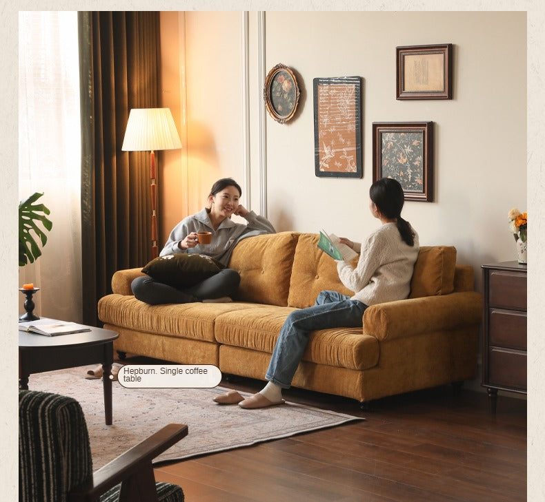 Fabric Three Seater Sofa High Back American Style.