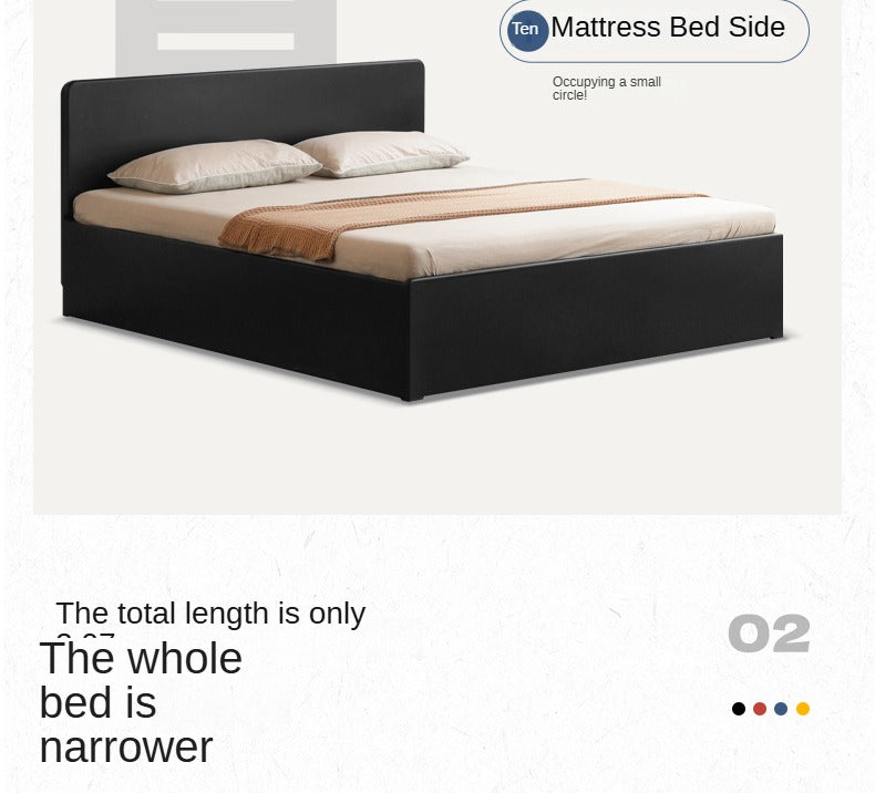 Poplar, Rubber Wood Solid Wood Fully Open High Box Bed Minimalist