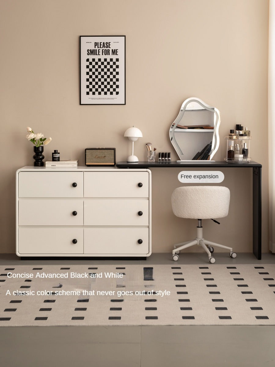 Solid Rubberwood Cream Style Dressing Table