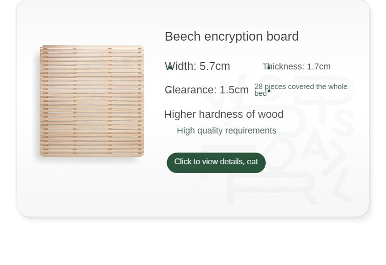 Beech, Oak, Black Walnut Solid Wood Fabric Soft Bed