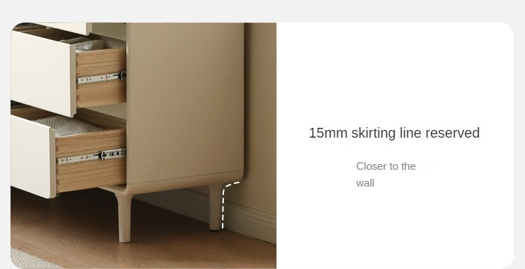 Ash Solid Wood Cream Style Chest of Drawers