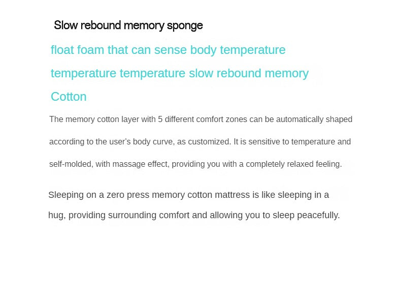 Zero press Double-Sided Mattress with Memory Foam and Pocket Springs 25cm,30cm