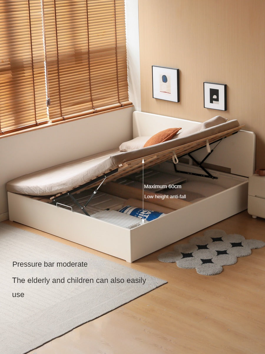 Rubber wood, Poplar solid wood white open box bed