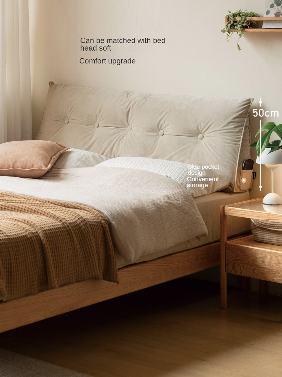 Oak, Ash Solid Wood Platform Bed, Headboard-Free Bed Modern Minimalist