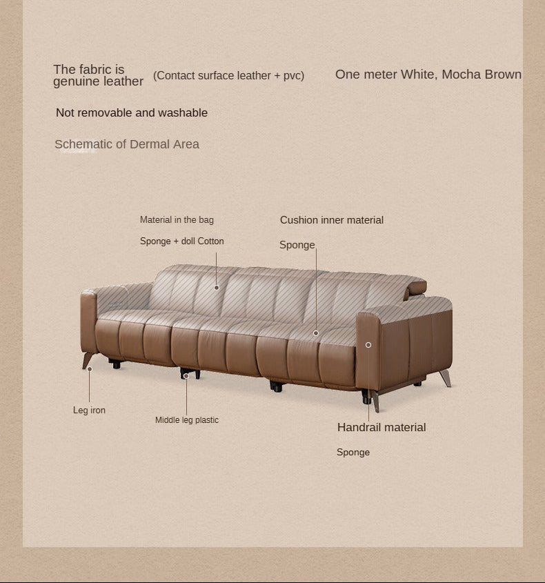 Genuine Leather Zero-Wall Power Reclining tufted sofa