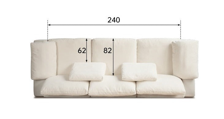 Fabric White Cream Style Down Sofa.