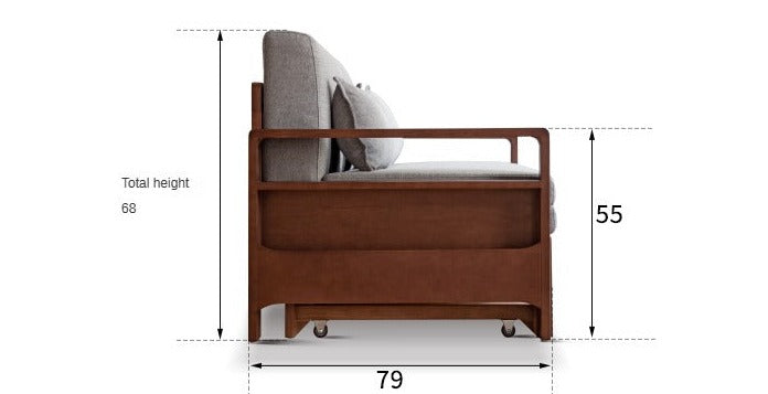 Oak, Beech Folding Multi-functional Storage Sofa Bed