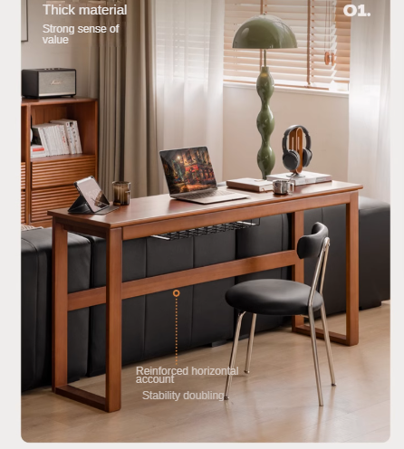 Poplar Solid Wood Narrow Office Desk