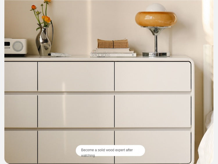 Ash Solid Wood Cream Style Chest of Drawers