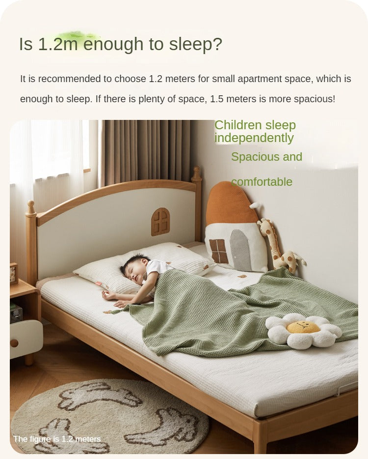 Beech Solid Wood Children's Single Bed.