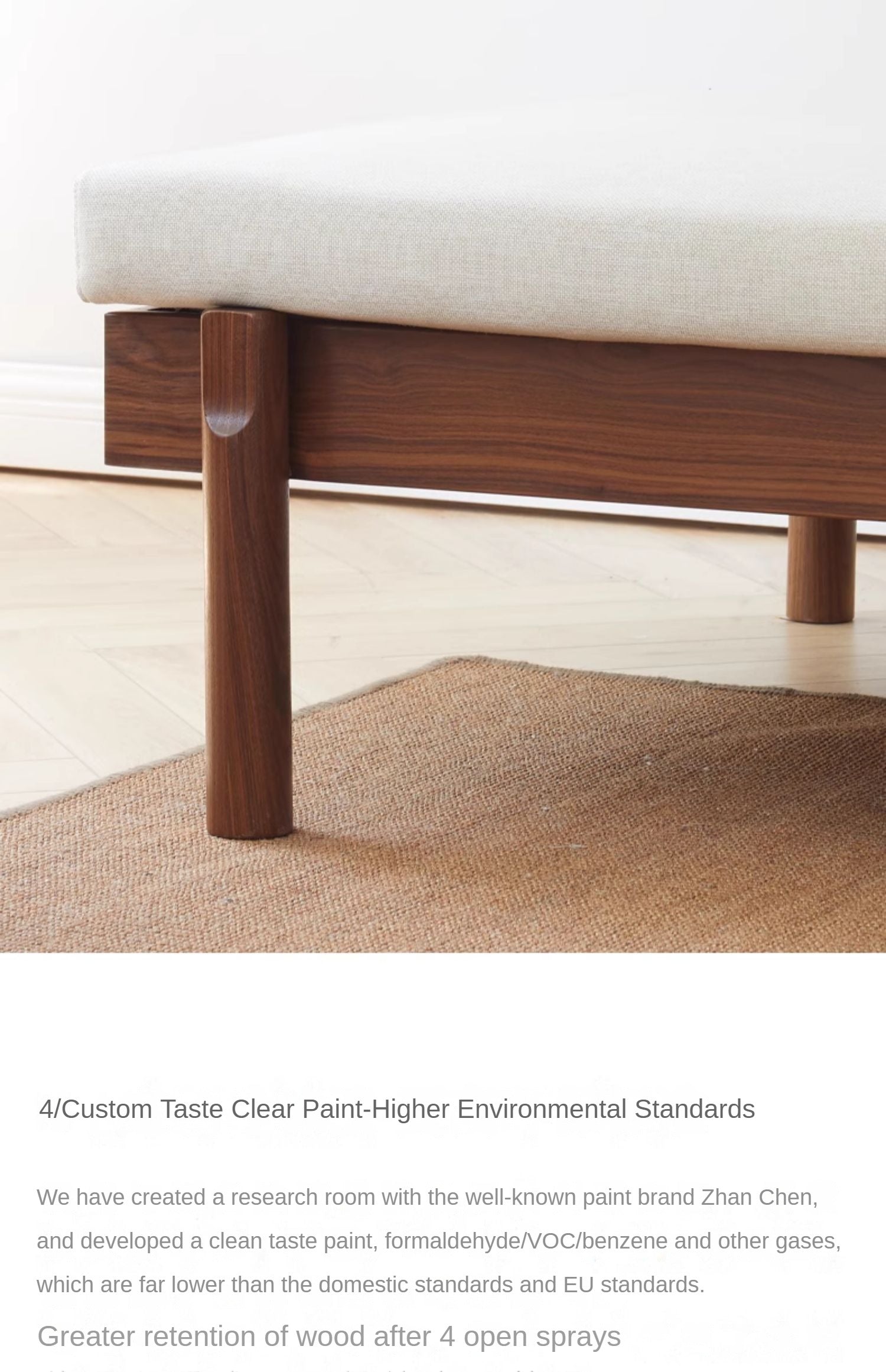 Ash Solid Wood Fabric Sofa.