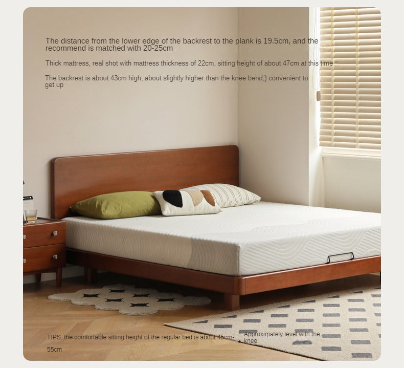 Poplar solid wood retro edge bed