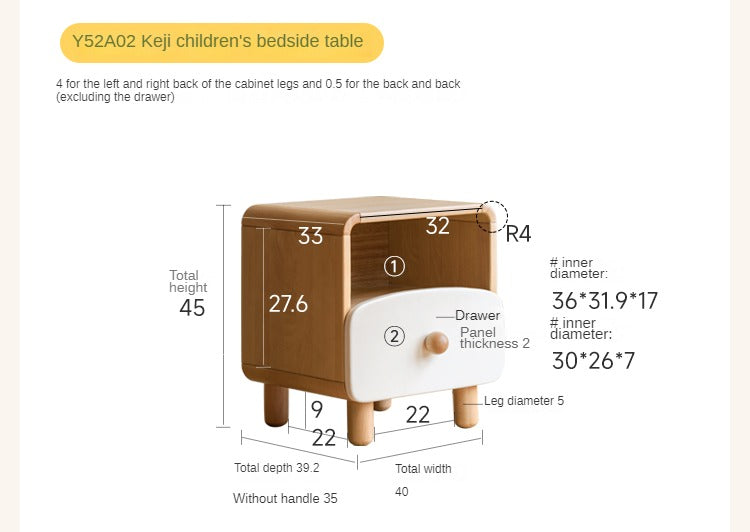 Beech Solid Wood Bedroom Furniture Set Children's Bed Montessori.