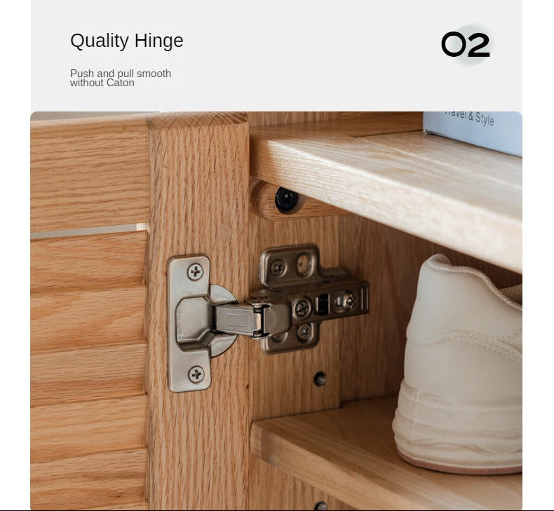 Oak, Ash Solid Wood Storage Locker Shoe Entrance Cabinet