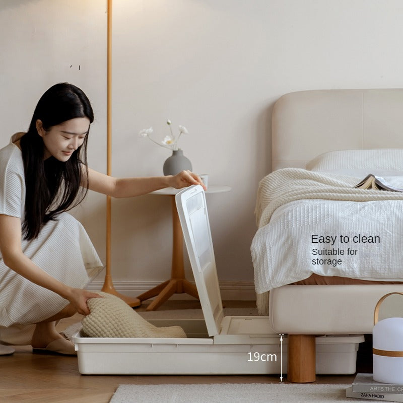 Fabric Nordic Simple Soft Bed Cream Style