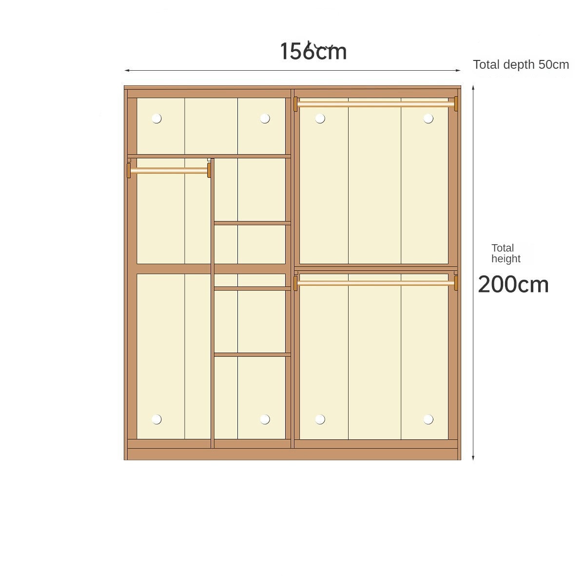 Oak Solid Wood Narrow Wardrobe.