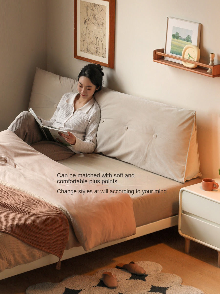 Poplar solid wood platform bed, headboard-free bed