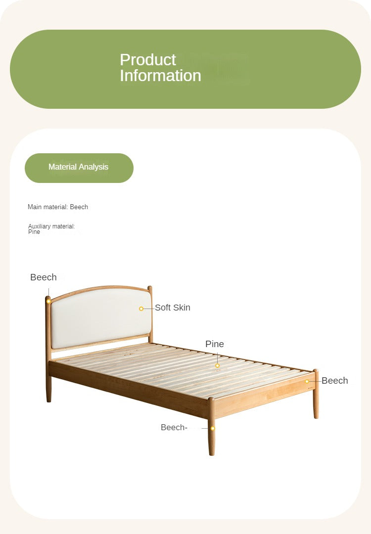 Beech solid wood Children's Soft Bed<