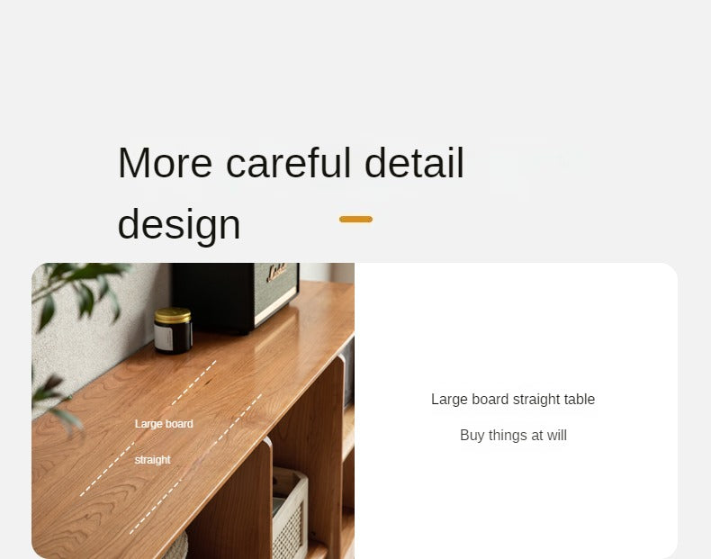 Cherry, Oak Solid Wood Bookshelf Lattice Cabinet