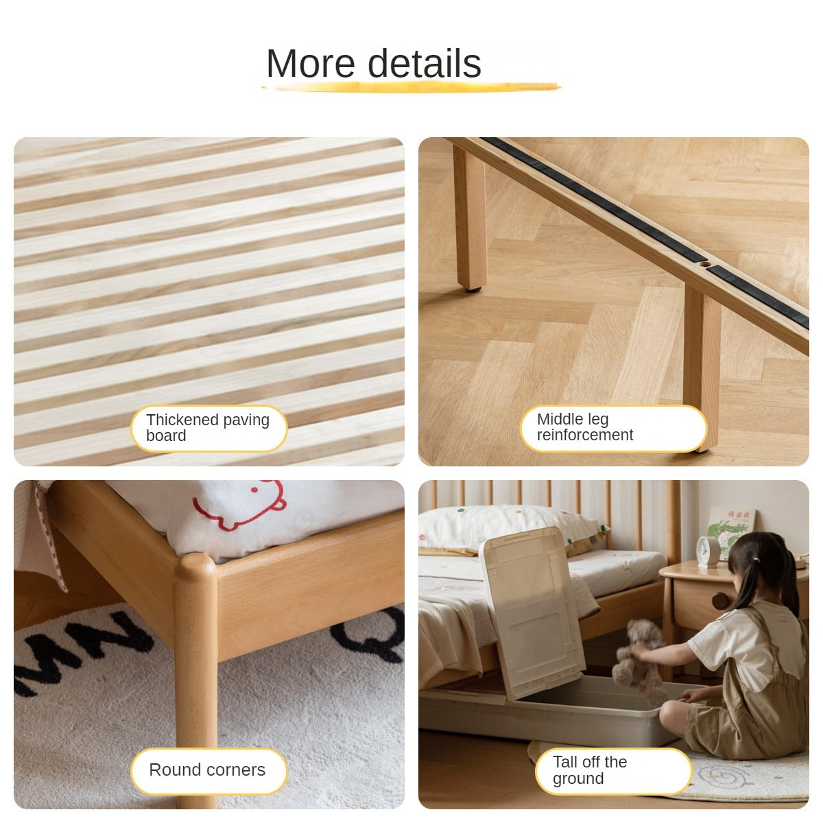 Beech Solid Wood Children's Bed<