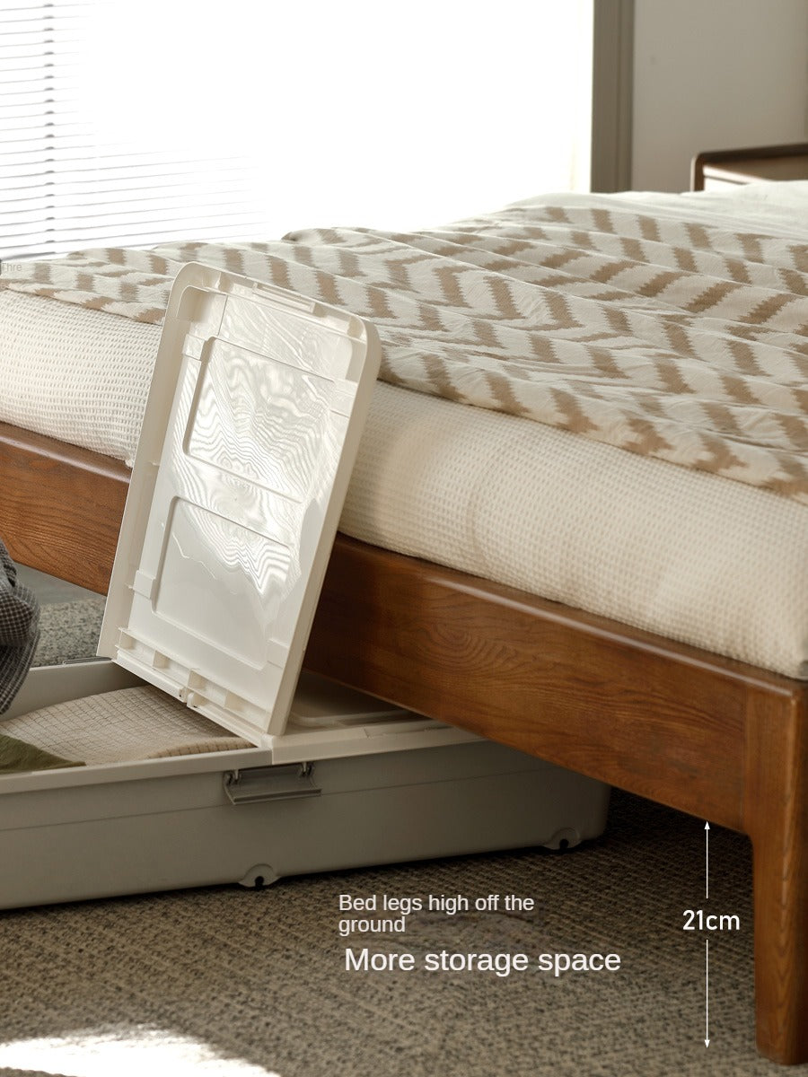 Ash, Oak Solid Wood Bed Nordic Modern Simple Bed