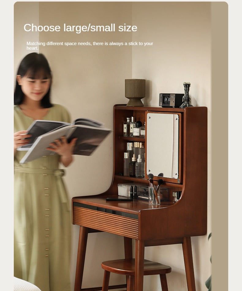 Poplar Solid Wood Retro Vanity Table.