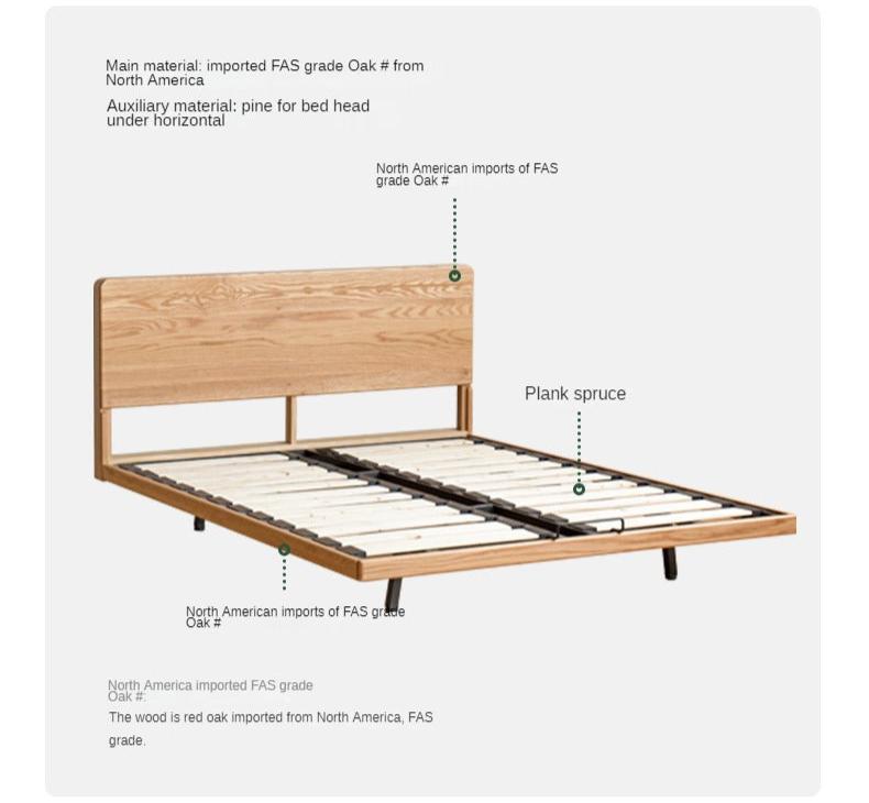 Rubber wood, Oak Solid Wood Suspended Bed