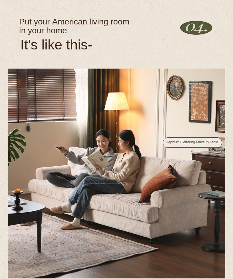 Fabric Three Seater Sofa High Back American Style.