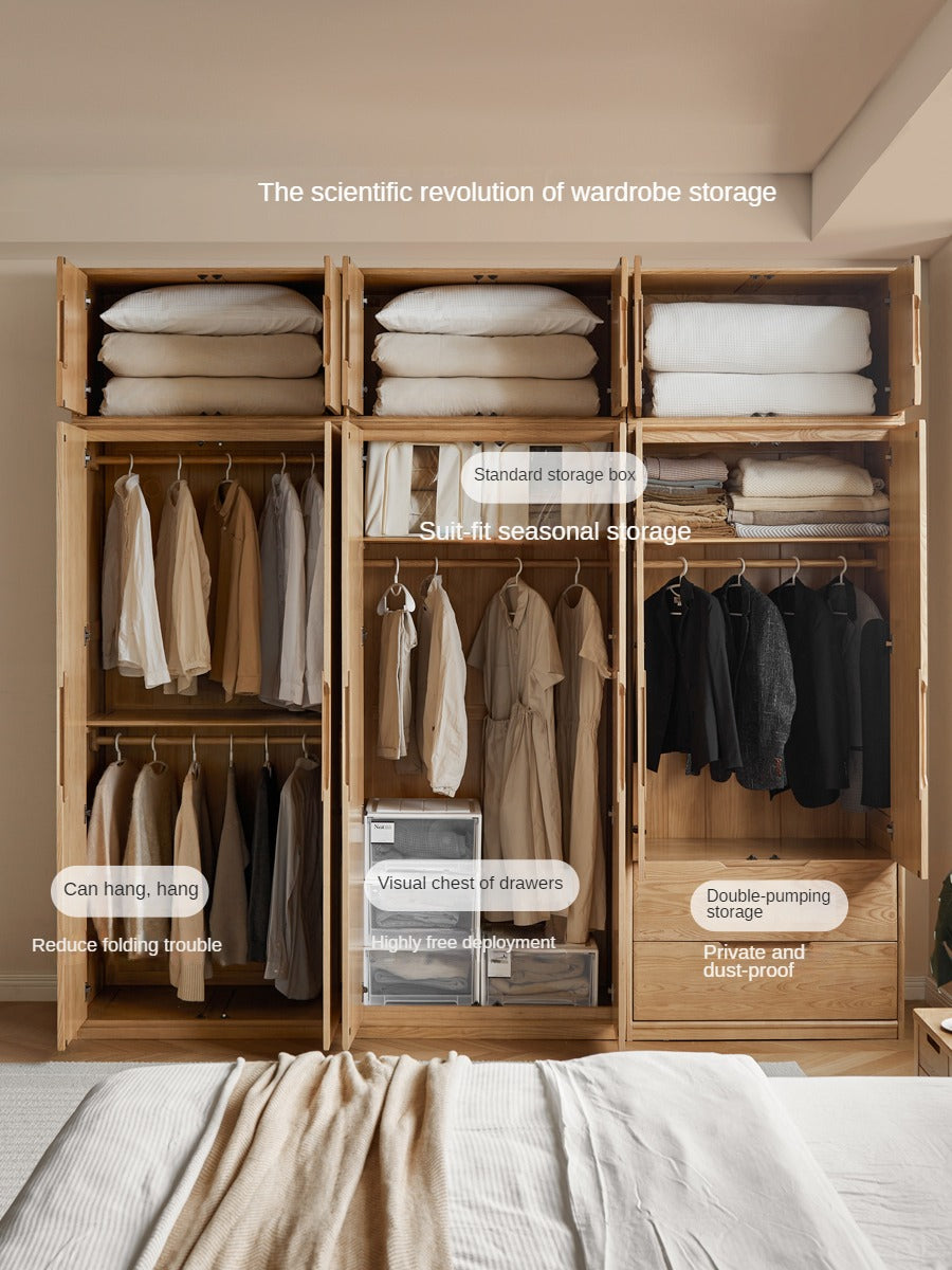 Ash Solid Wood Wardrobe Modern.
