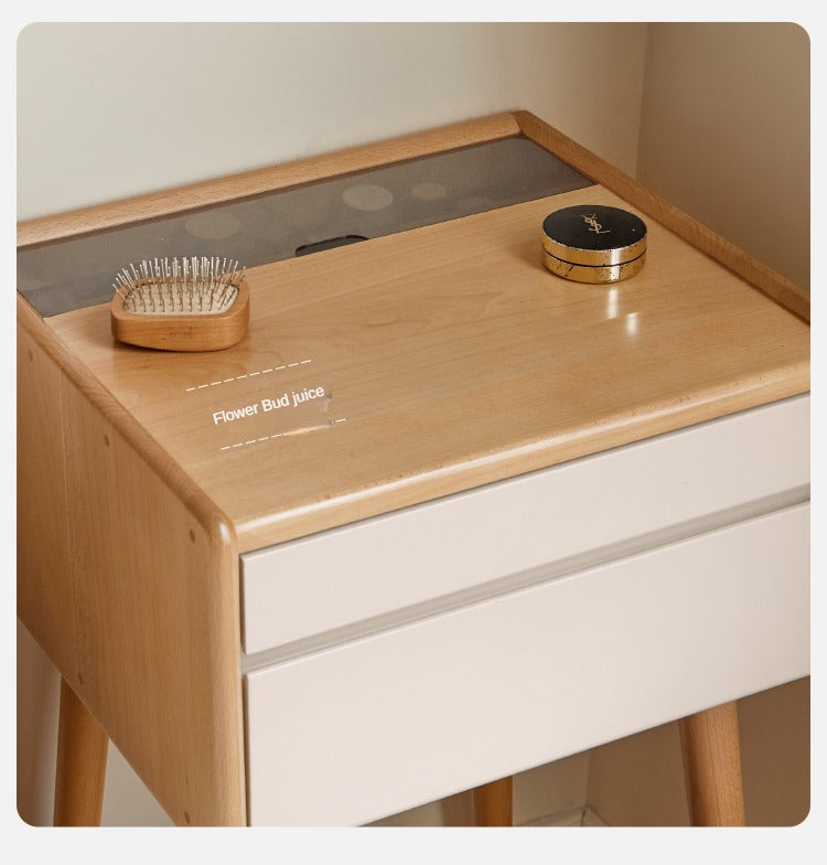 Beech Solid Wood Dressing Table Small Bedside Table"
