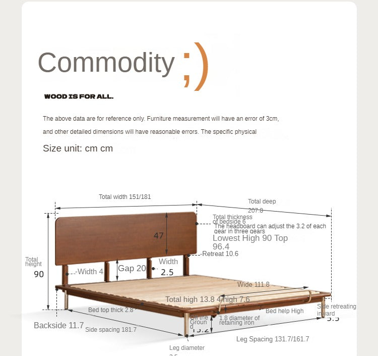 Poplar Solid Wood Bed Medieval Style Bed