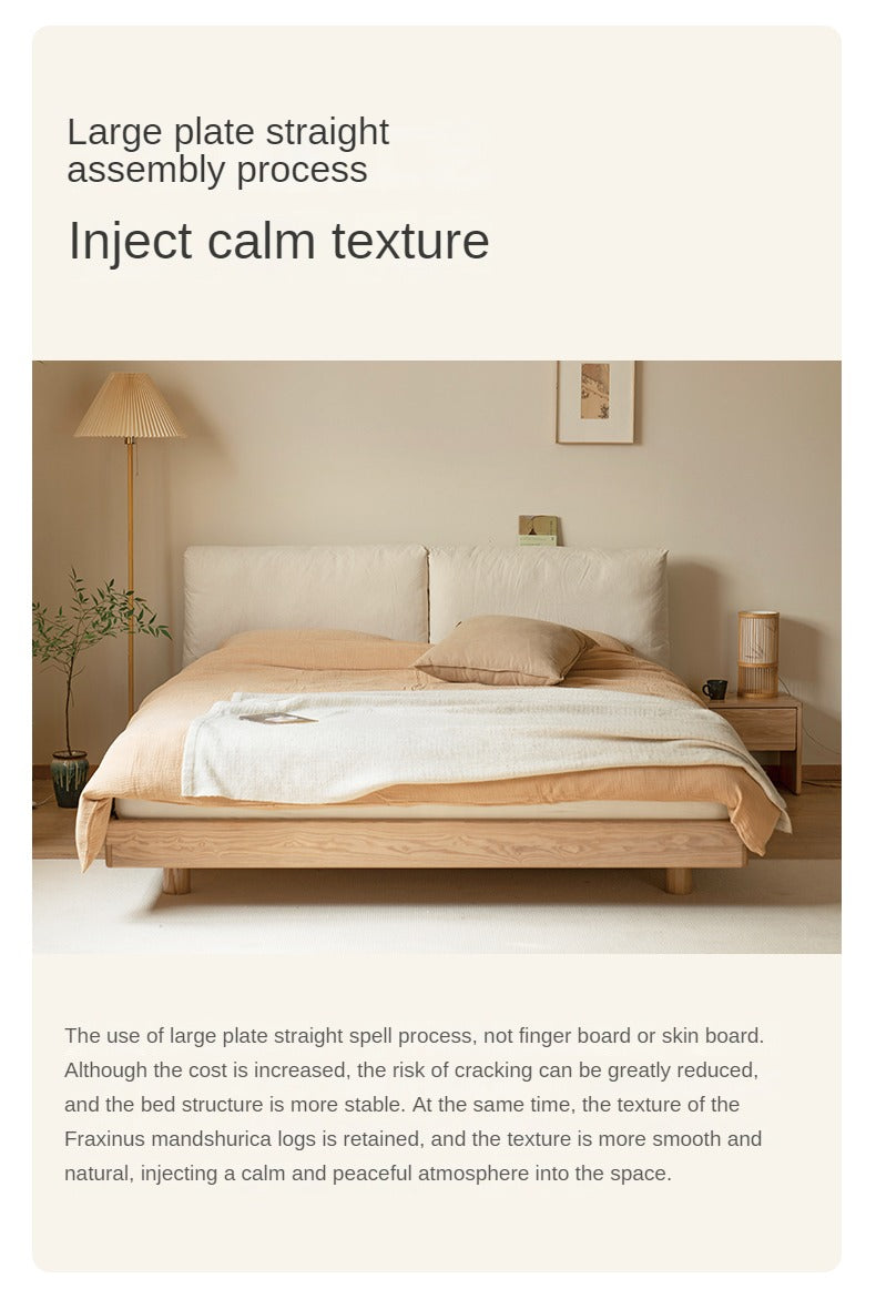 North American Black Walnut, Ash technology cloth suspended soft bed modern
