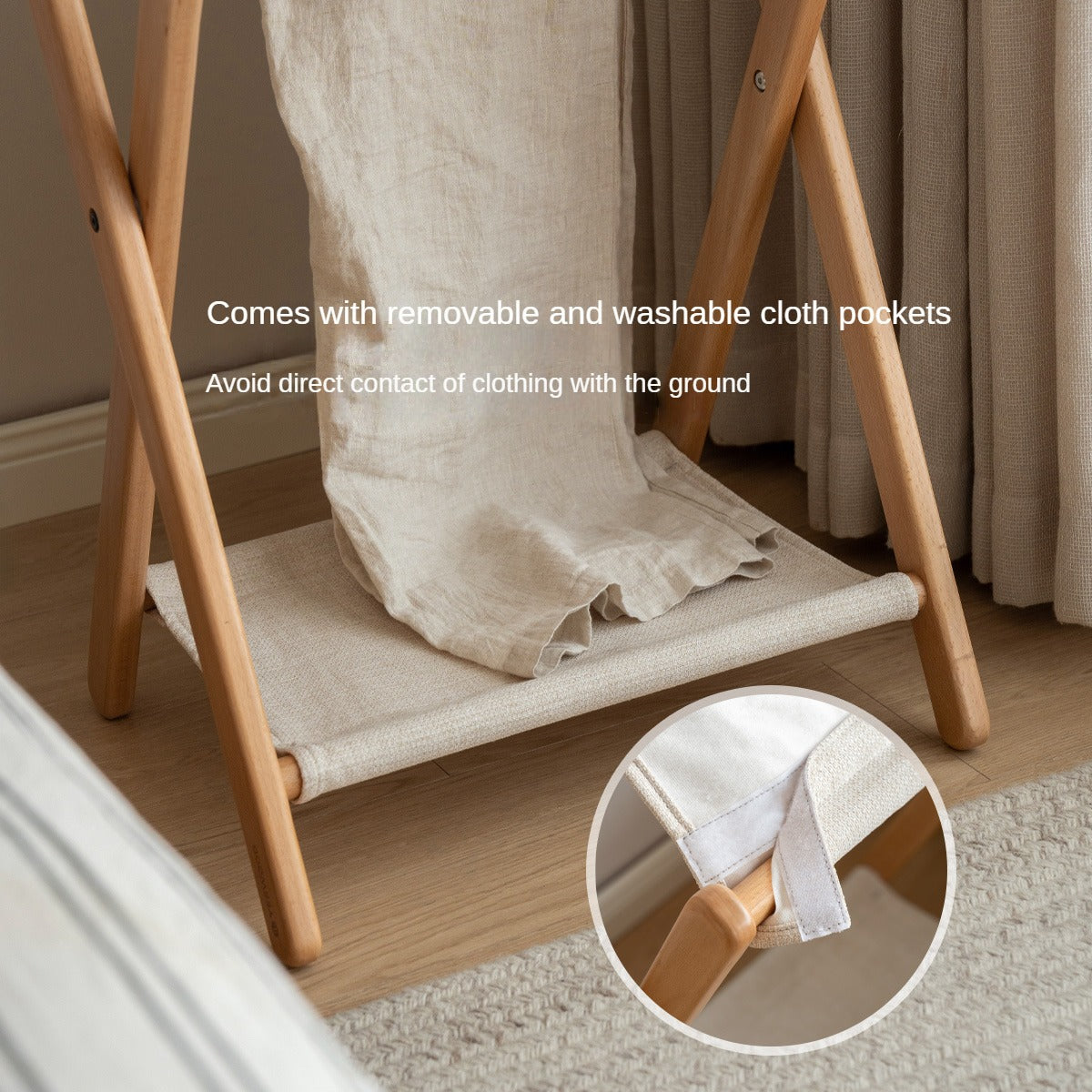 Beech solid wood clothes hanger