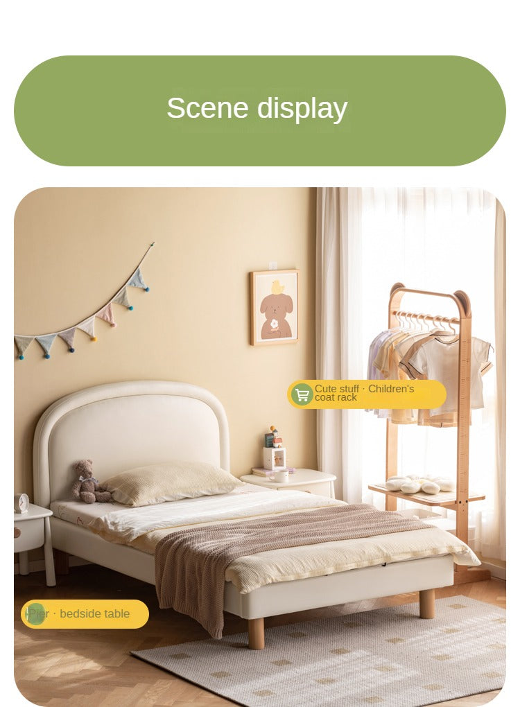 Cream style Organic Leather kid's Bed<