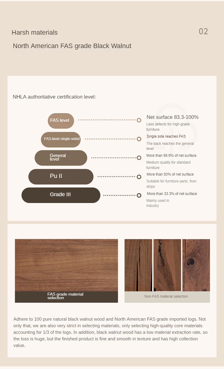 Black Walnut, Ash Solid Wood North American Dining Table