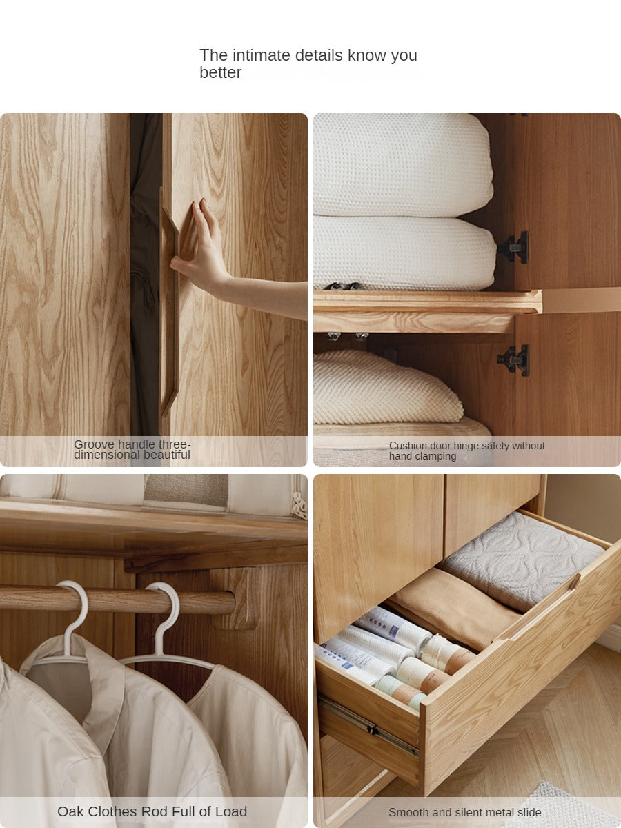 Ash Solid Wood Wardrobe Modern.
