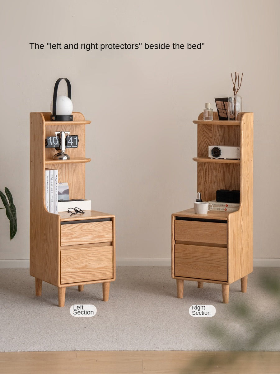 Oak Solid Wood Modern Nightstand.