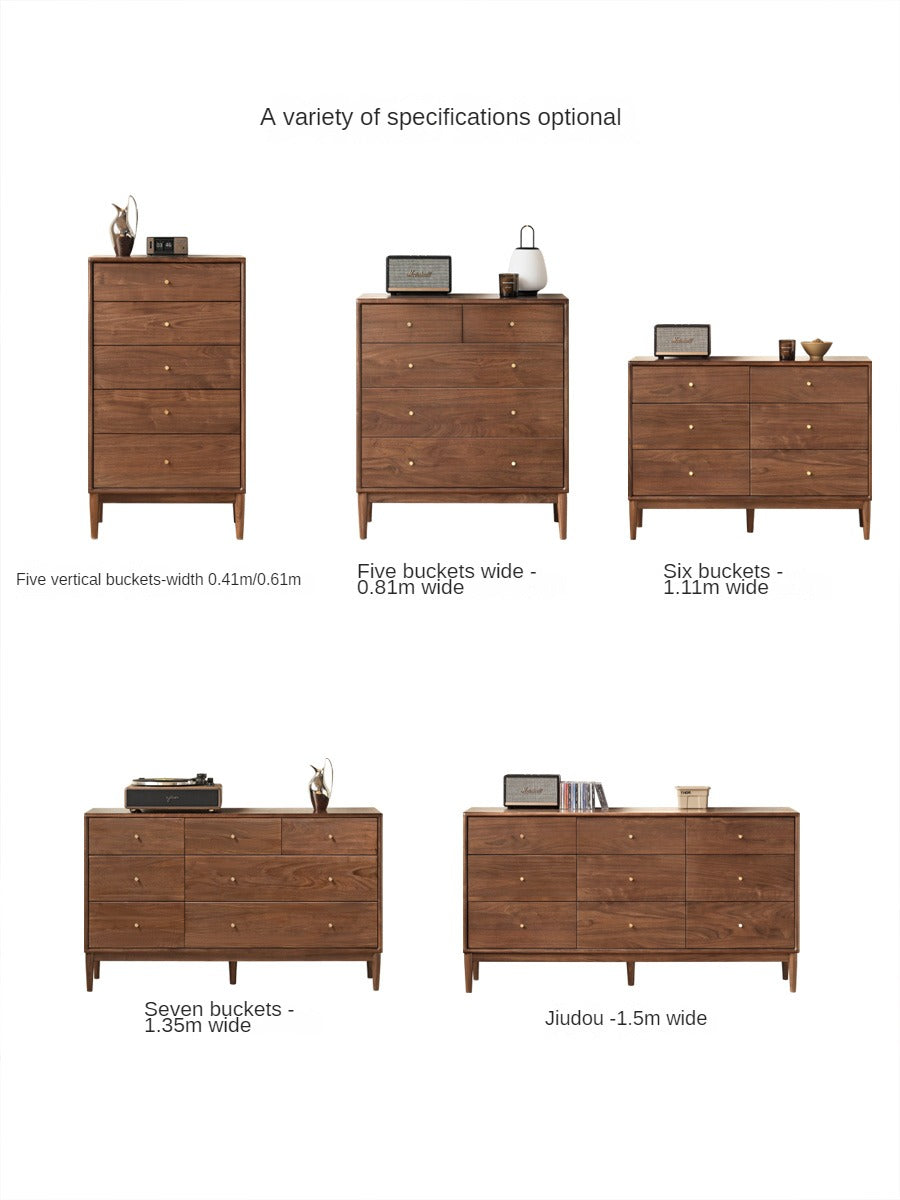 Black Walnut, Oak Solid Wood Drawer, Modern Porch Cabinet
