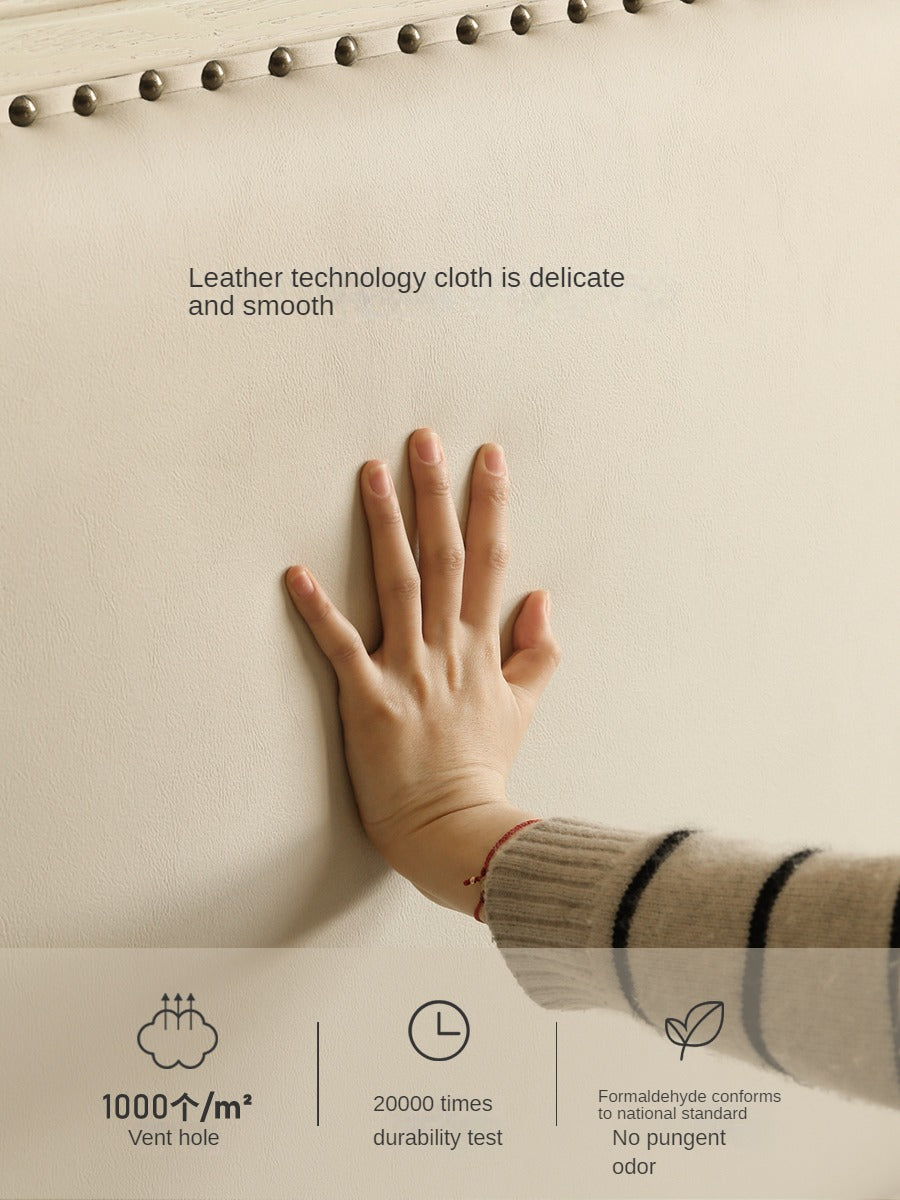 Oak Solid Wood Technology Fabric Soft Bed