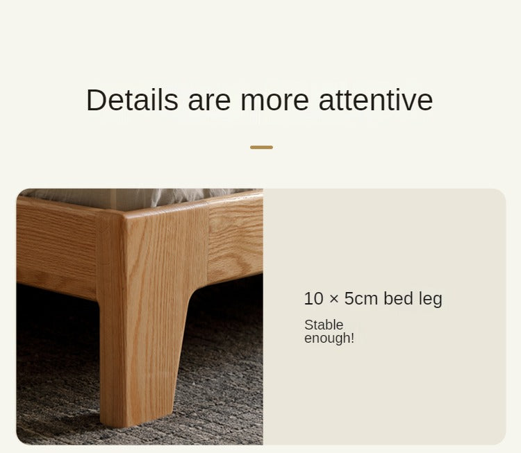 Oak, Beech Solid Wood With Light And Bookshelf Bed