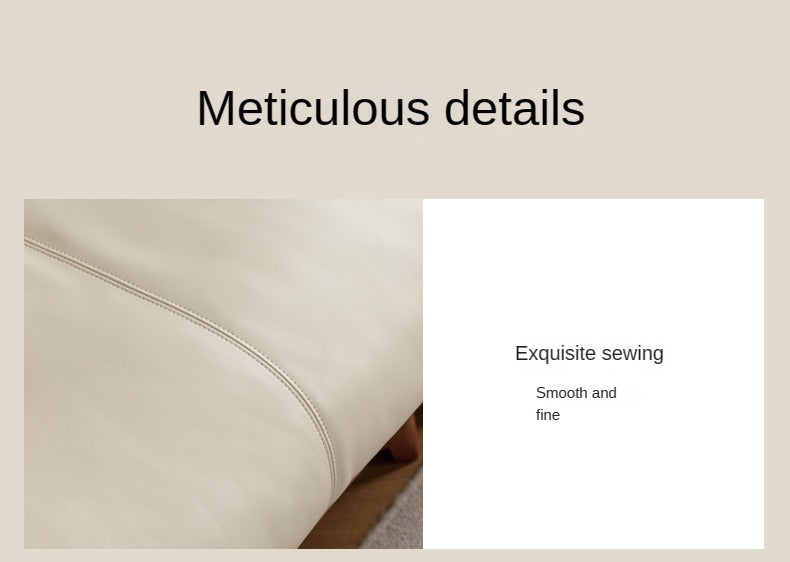 Cherry Solid Wood Black Label Leather Down Sofa.