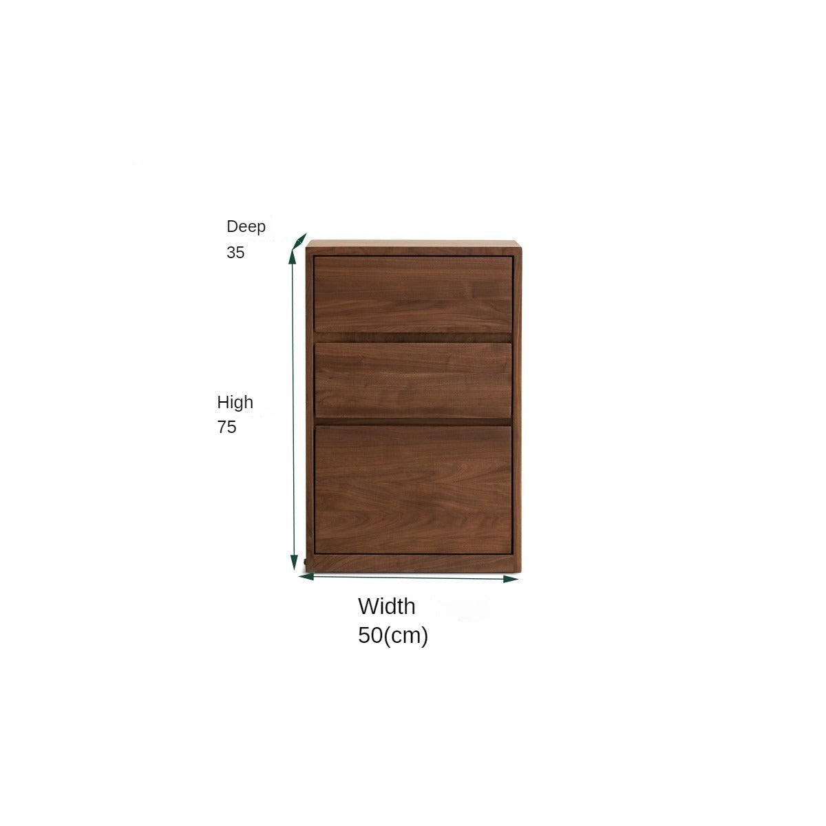 Black Walnut, Rubberwood Solid Wood Low Bookshelf Combination Floor-Standing Cabinet