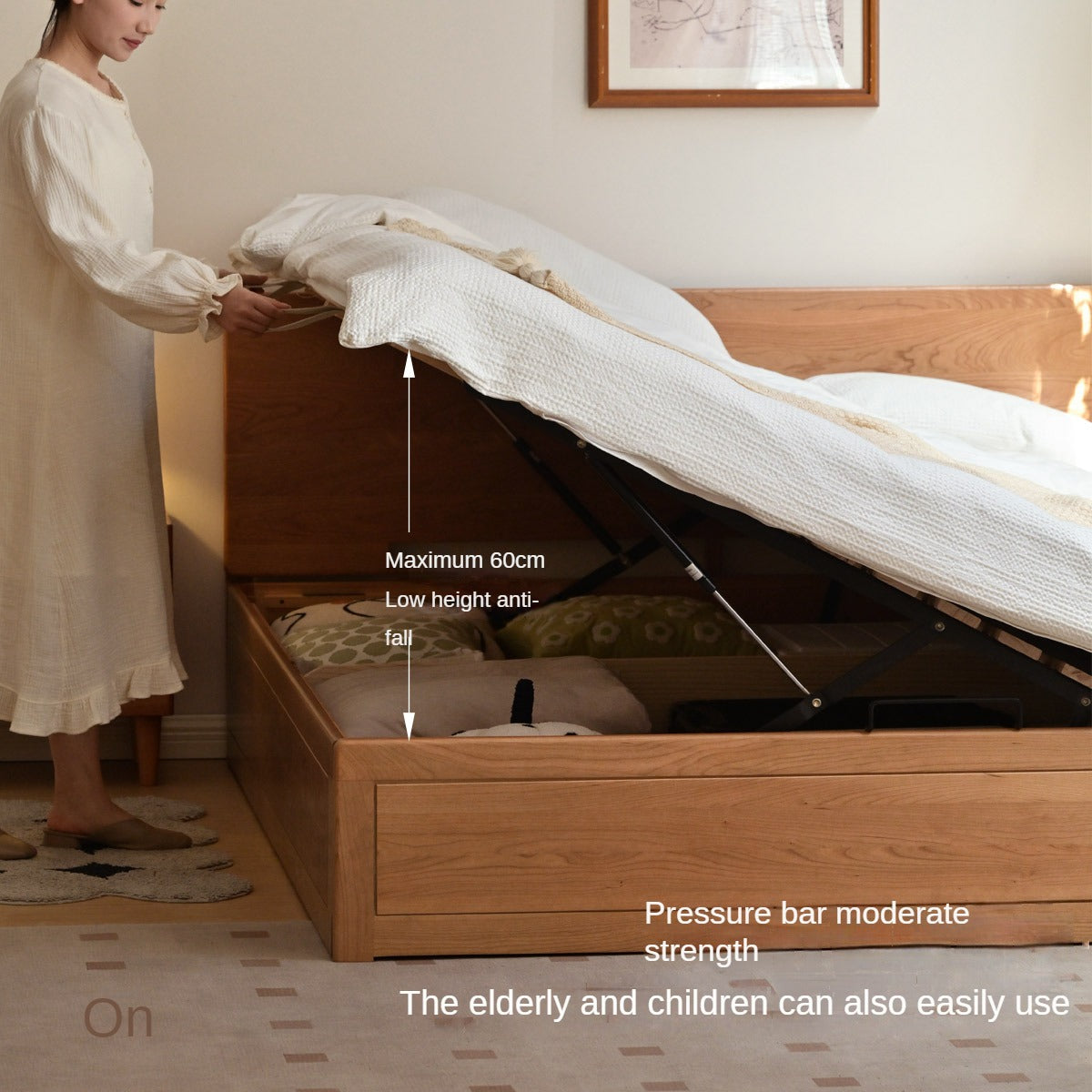 Cherry Solid Wood Box Bed