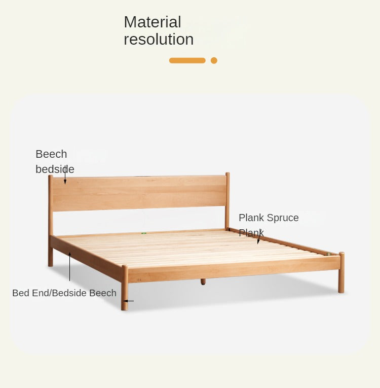 European Beech Solid Wood Bed