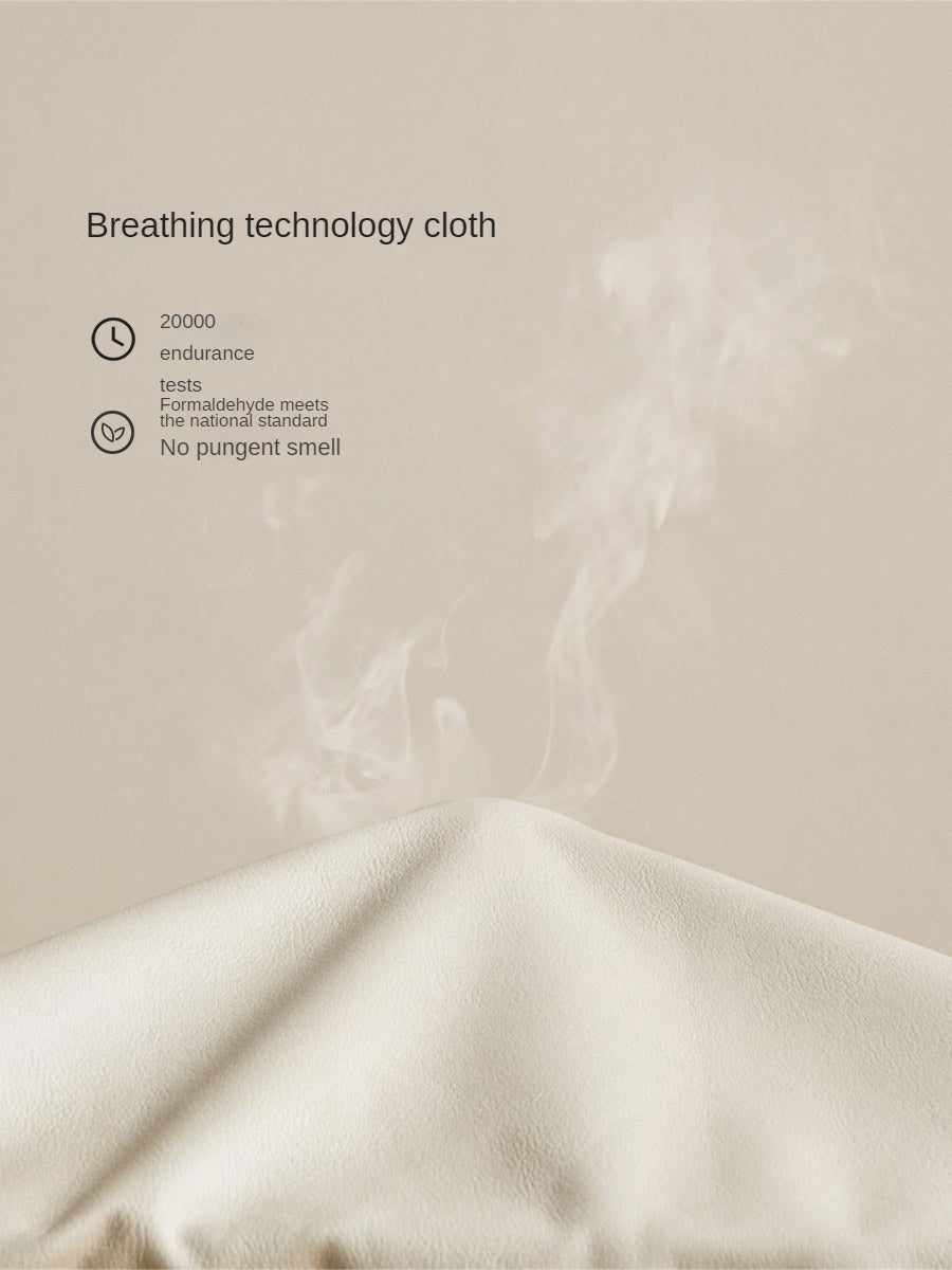 Oak, Black Walnut Solid Wood Bed — Simple Design with Genuine Leather Soft Headboard